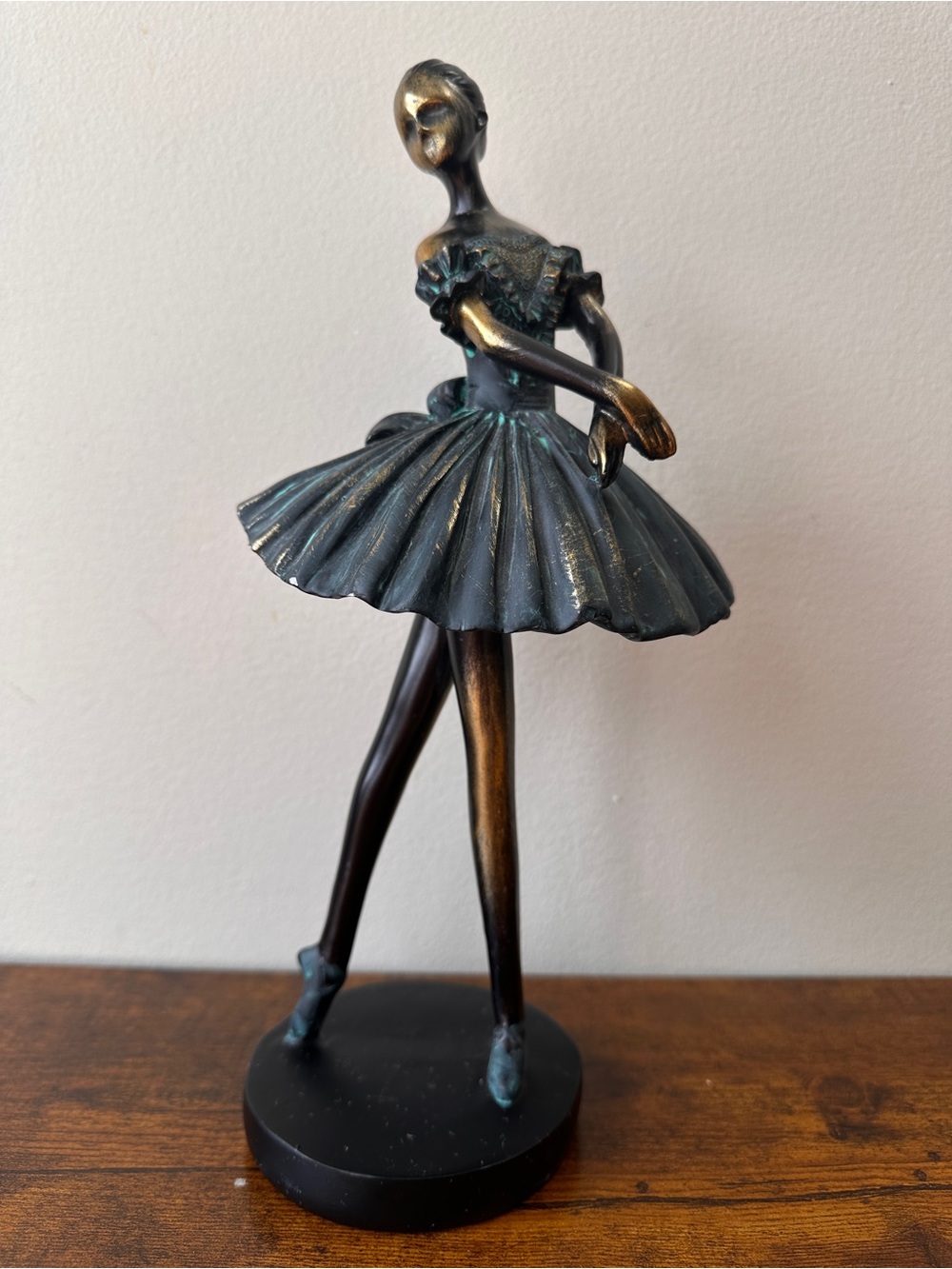 Bronze-Tone Ballerina Statue Decorative Figurine - Elegant Home Art - Picture 2 of 10